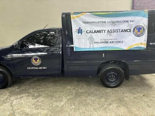 Taisei Philippine Construction Inc. Supports Typhoon Khristine Victims with Goods Donation through Philippine Airforce Civil Military Operations Group